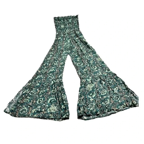 Lucy Love Women's Green Floral Print strapless Jumpsuit Size Small - Picture 1 of 6